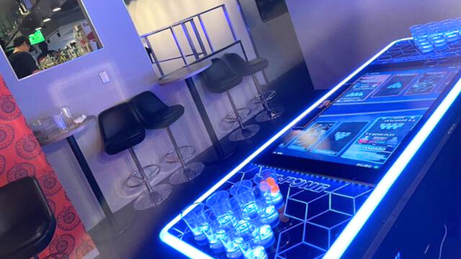 Beer pong table and party setup